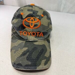 Camouflage Toyota Cap with Orange Logo
